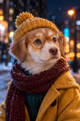 Portrait de chien, style Après minuit