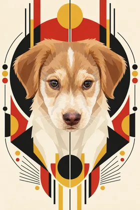 Portrait de chien, style Géométrie